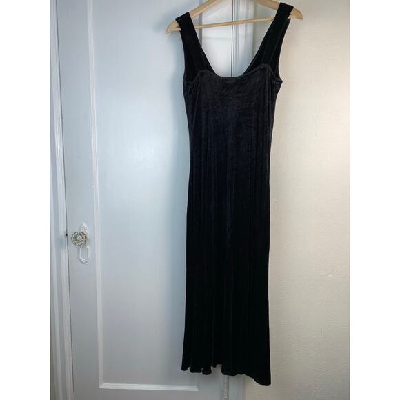 Vintage Chris McLaughlin Rabbit Rabbit Size 6 Black Velvet Sleeveless Maxi Dress - Picture 4 of 6